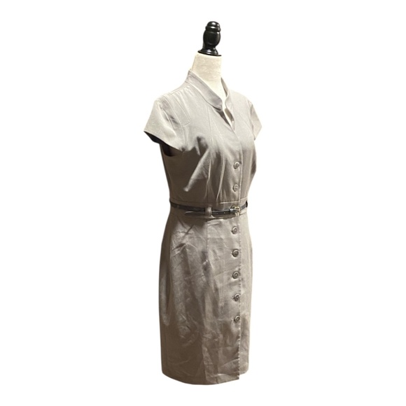 Calvin Klein dress. Retro style. Button up with belt. Fully lined. Sz 10 - Picture 3 of 16